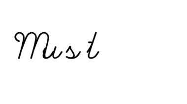 Altı El Yazısı ve Gotik Yazı Tipiyle Mustang Dekoratif El Yazısı Animasyonu