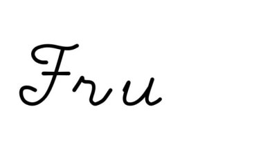 Altı El Yazısı ve Gotik Yazı Tipinde Meyve Dekoratif El Yazısı Animasyonu