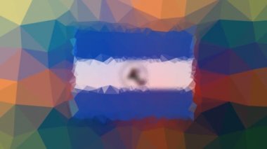El Salvador Flag ISO: SV soluk tekno tesselleştirilmiş döngü hareketli üçgenler