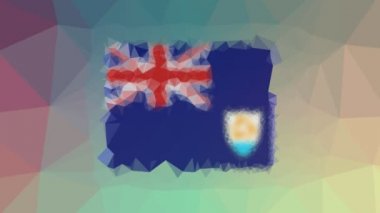 Anguilla Flag ISO: Yapay zeka, tekno tesselleme döngüsü hareketli üçgenler