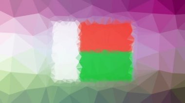 Madagaskar Bayrağı ISO: MG solar teknolojik tesselleştirme döngüsü hareket eden çokgenler