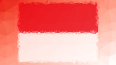 Endonezya Bayrağı ISO: Tuhaf tesselleştirilmiş döngü hareketli üçgenler gösteren kimlik