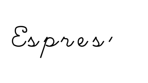 Espresso Decorative Handwriting Animation Six Cursive Gothic Fonts — Stock Video