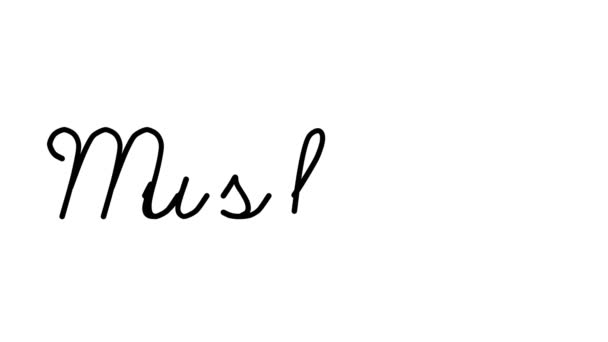 Анимация Декоративного Почерка Маскрат Шестью Курсивными Готическими Шрифтами — стоковое видео