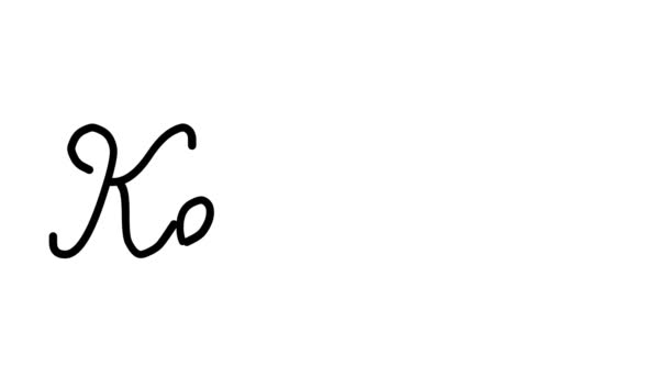 Анимация Декоративного Почерка Чайника Шестью Курсивными Готическими Шрифтами — стоковое видео
