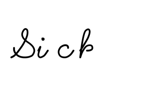 Sickle Decorative Handwriting Animation Six Cursive Gothic Fonts — Stock Video