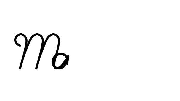Анимация Декоративного Почерка Макао Шести Курсивах Готических Шрифтах — стоковое видео