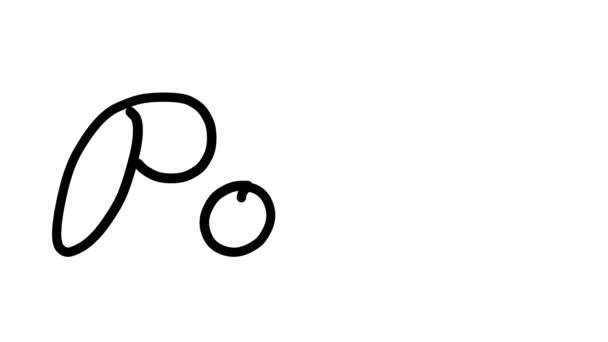 Анимация Свиной Декоративный Почерк Шестью Курсивными Готическими Шрифтами — стоковое видео