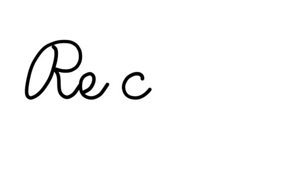 Рецепт Декоративная Анимация Почерка Шести Курсивных Готических Шрифтах — стоковое видео
