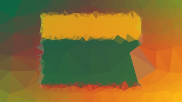 Flaga Litwy Iso Fade Techno Tessellation Looping Animowane Trójkąty — Wideo stockowe