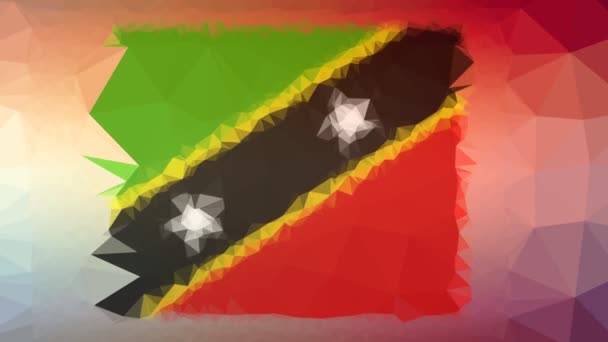 Saint Kitts Och Nevis Flag Iso Bleknar Modern Tessellation Looping — Stockvideo