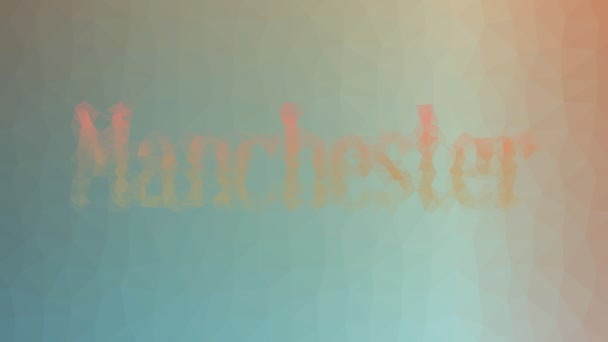 Manchester Disolviendo Extraños Teselados Bucle Triángulos Animados — Vídeos de Stock