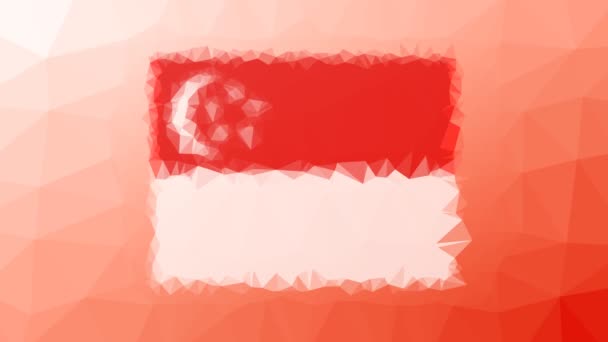 Singapore Flag Iso 희미하게 움직이는 삼각형 모양의 — 비디오