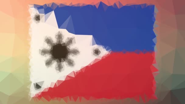 Philippinen Flagge Iso Erscheinender Techno Tessellating Looping Pulsierende Polygone — Stockvideo