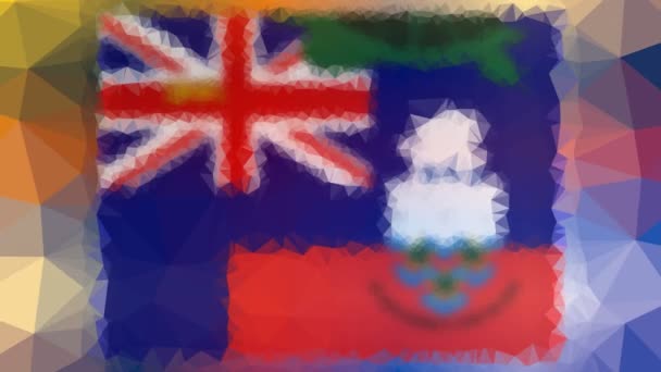 Flagge Der Cayman Islands Iso Erscheint Seltsam Tessellation Looping Pulsierende — Stockvideo