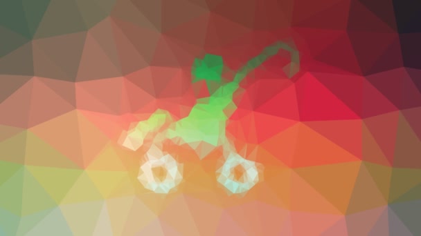 Kinderwagen Mit Einem Kind Das Technologisch Tessellated Looping Bewegliche Dreiecke — Stockvideo