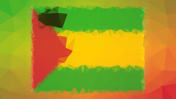 Sao Tome Und Principe Flag Iso Verblassen Techno Tessellating Looping — Stockvideo