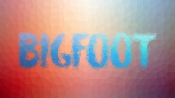 Bigfoot Aparecendo Tecno Tesselação Looping Pulsando Triângulos — Vídeo de Stock