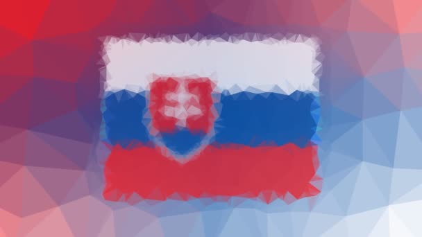 Slovaquie Drapeau Iso Dissolvant Polygones Animés Boucle Tentaculaire Moderne — Video