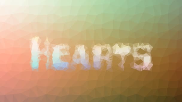 Corações Dissolvendo Estranho Tesselado Looping Animado Polígonos — Vídeo de Stock