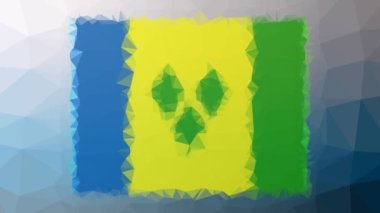 Saint Vincent ve Grenadines Bayrağı ISO: VC tuhaf tesselleştirilmiş döngü hareketli çokgenler