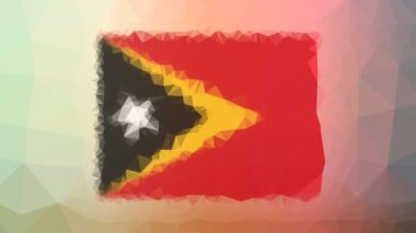 Timor-Leste Flag ISO: TL soluklaşması ilginç tesselleştirilmiş titreşimli çokgenler