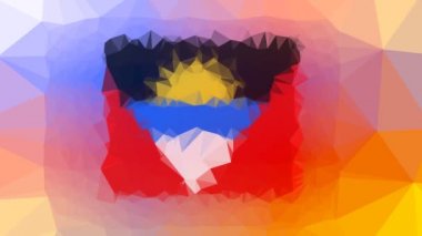 Antigua ve Barbuda Flag ISO: AG solar modern tesselleştirilmiş döngü titreşimli çokgenler