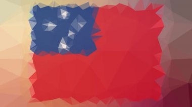 Samoa Flag ISO: WS modern tesselleştirilmiş döngü titreşimli üçgenleri eritiyor