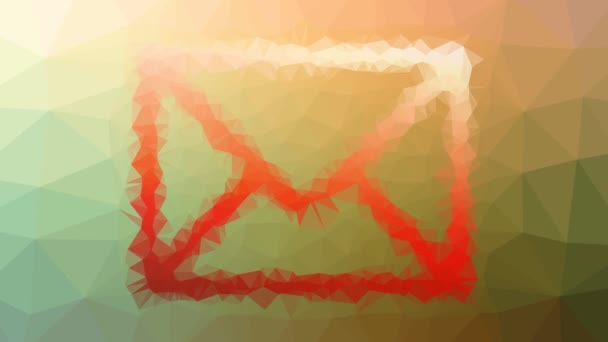 Mail Brief Vervagen Vreemde Tessellatie Looping Bewegende Driehoeken — Stockvideo