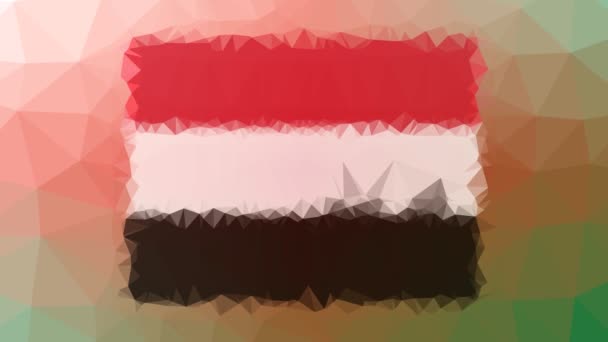 Irak Flagga Iso Lösa Konstiga Tessellerande Looping Animerade Trianglar — Stockvideo