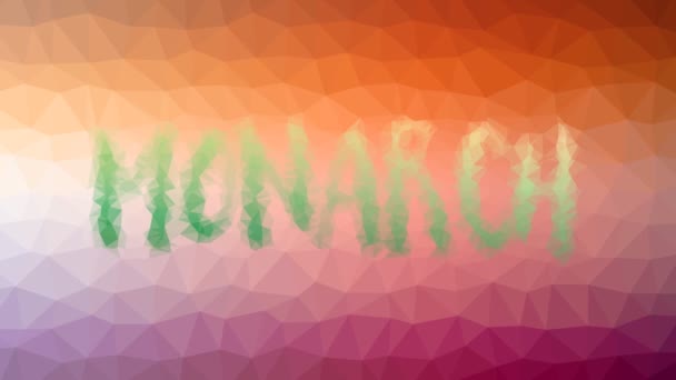 Monarca Disolviendo Teselación Techno Bucle Polígonos Animados — Vídeos de Stock