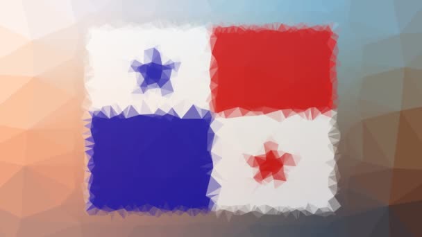 Σημαία Παναμά Iso Φαίνεται Ενδιαφέρουσα Tessellating Looping Κινούμενα Τρίγωνα — Αρχείο Βίντεο