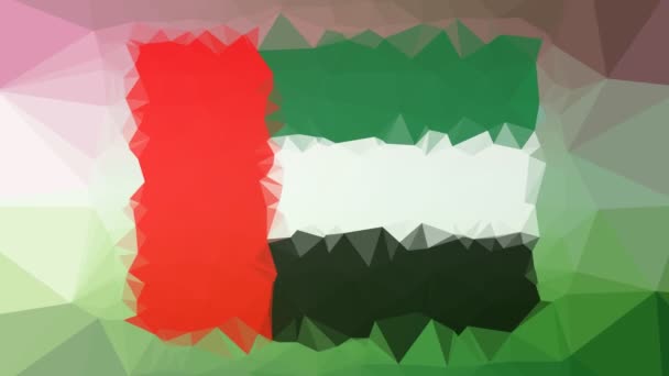 Émirats Arabes Unis Drapeau Iso Fade Moderne Tessellation Boucle Pulsant — Video