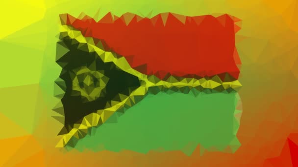 Vanuatu Bandeira Iso Desvanece Triângulos Pulsantes Tesselação Estranhos — Vídeo de Stock