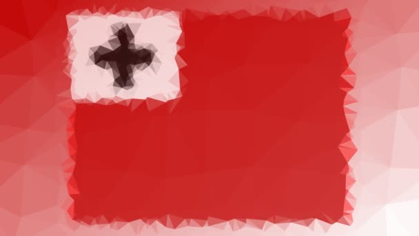 Tonga Flag Iso Aparecer Interesantes Polígonos Pulsantes Bucle Teselado — Vídeo de stock