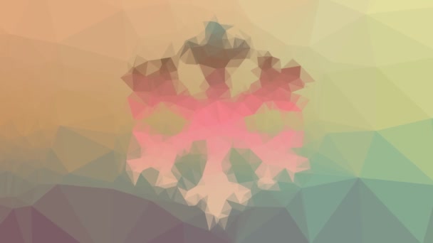 Snowflake Dissolving Weird Tessellating Looping Moving Polygons — Stock Video