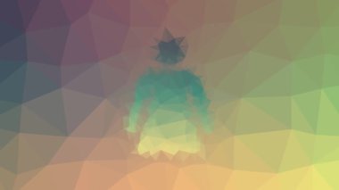 Kadın gövdesi ilginç görünüyor. Tesseling döngüsü. Canlandırılmış üçgenler.