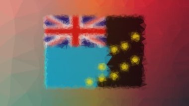 Tuvalu Flag ISO: TV soluk teknolojik tesselleştirilmiş titreşimli çokgenler
