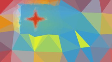 Aruba Flag ISO: AW ilginç tesselleştirilmiş döngü titreşimli üçgenler