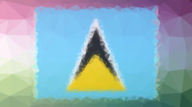 Saint Lucia Flag ISO: LC garip bir tessellasyon gibi görünüyor.