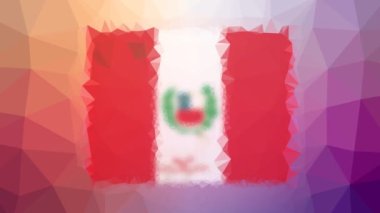 Peru Flag ISO: Beden Eğitimi Sönük Tekno Tesselleme Döngülü Çokgenler