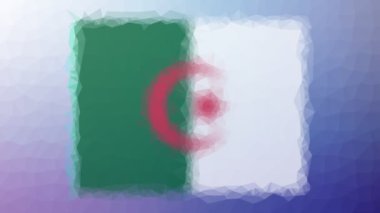 Cezayir Bayrağı ISO: DZ soluk teknolojik tesselleme döngüsü animasyon üçgenleri