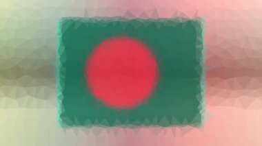 Bangladeş Bayrağı ISO: BD ilginç tesselleme döngüsü canlandırmalı üçgenler çözüyor
