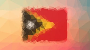 Timor-Leste Flag ISO: TL tekno tessellasyon döngüsü titreşim üçgenleri