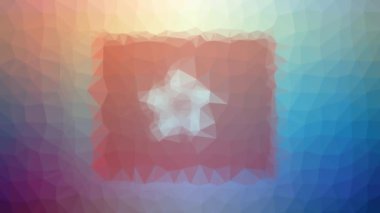 Hong Kong Flag ISO: Hong Kong sönük teknolojik tesselleştirme döngüsü animasyon çokgenleri