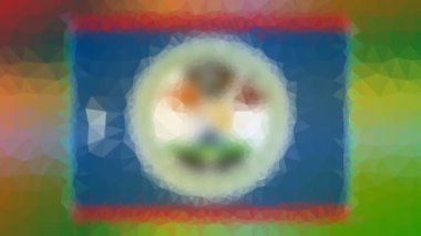 Belize Flag ISO: BZ tekno tesselleştirme döngüsü canlandırma çokgenleri