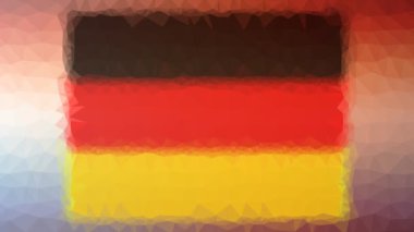 Almanya Bayrağı ISO: DE soluk modern tesselleme döngüsü canlandırmalı üçgenler