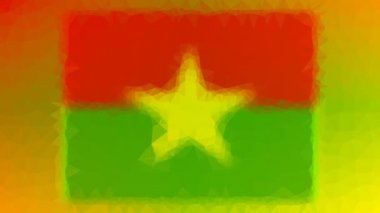 Burkina Faso Flag ISO: BF ortaya çıktı teknolojik tesselleme döngüsü titreşimli çokgenler