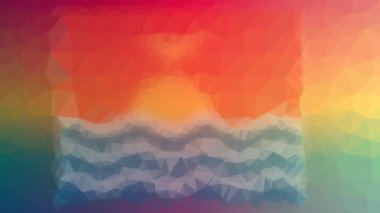 Kiribati Flag ISO: KI ilginç tessellasyon döngüsü görünüyor hareket eden üçgenler