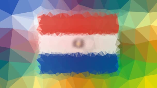 Paraguay Flag Iso Fade Techno Tessellation Looping Pulsing Polygons — Stock video